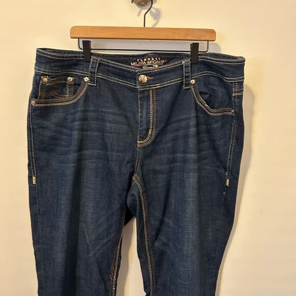 Melissa McCarthy Seven 7 Jeans Classic Straight Denim Blue Women Size 22W dark w - Picture 4 of 14